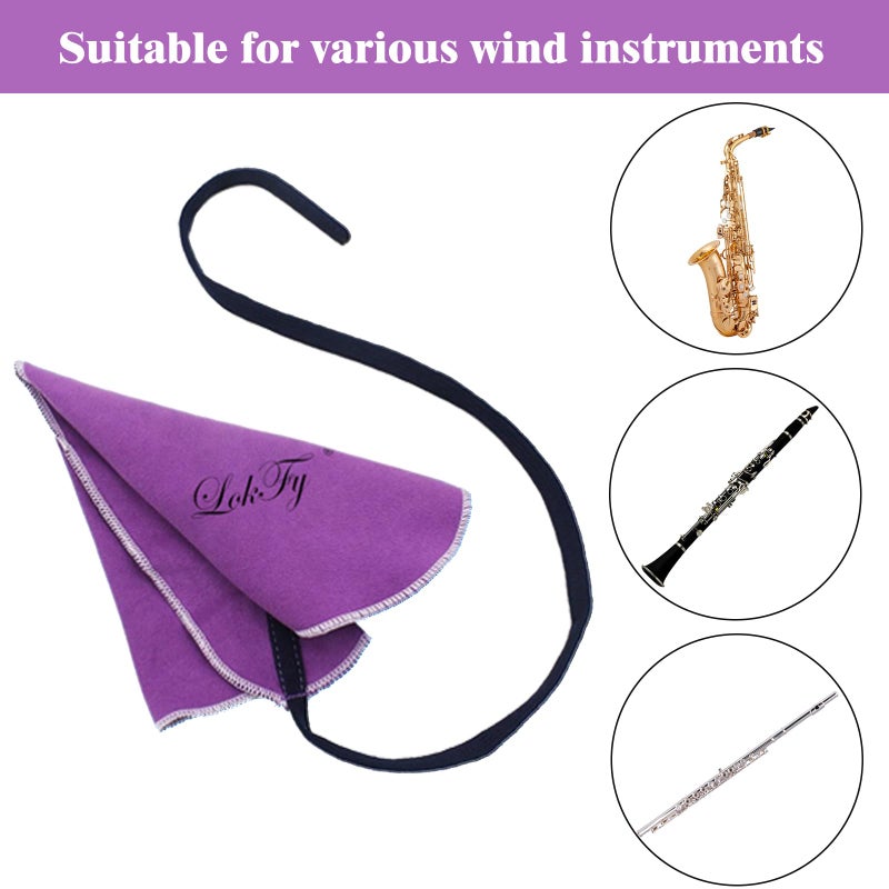 LokFy Cleaning Cloth Swab for Inside Tube Suitable for Clarinet Piccolo Flute Sax Saxophone (Purple) - Image 4